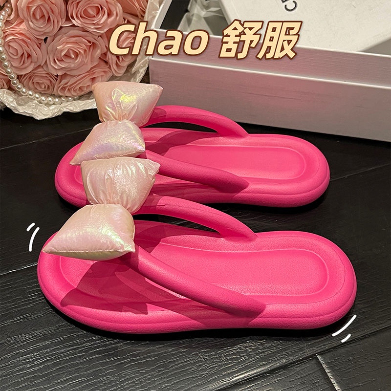 Dép Sandal Đế Bệt Chống Trượt Quai Nơ Thời Trang Xuân Hè 2023