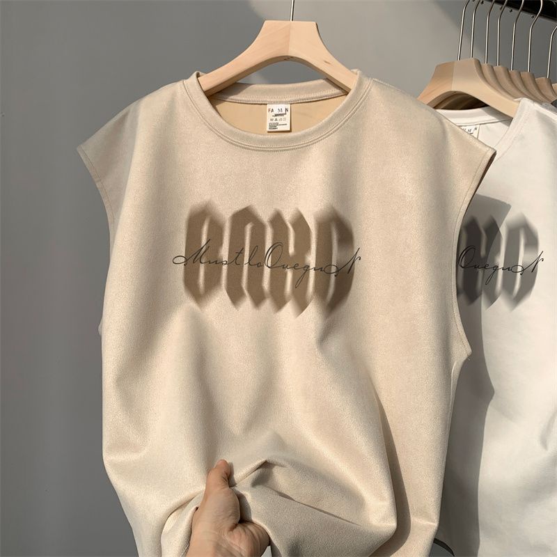 Áo Thun Không Tay Bằng Da Lộn Dáng Rộng Phong Cách Thể Thao Thời Trang Mùa Hè Hàng Mới Dành Cho Nam