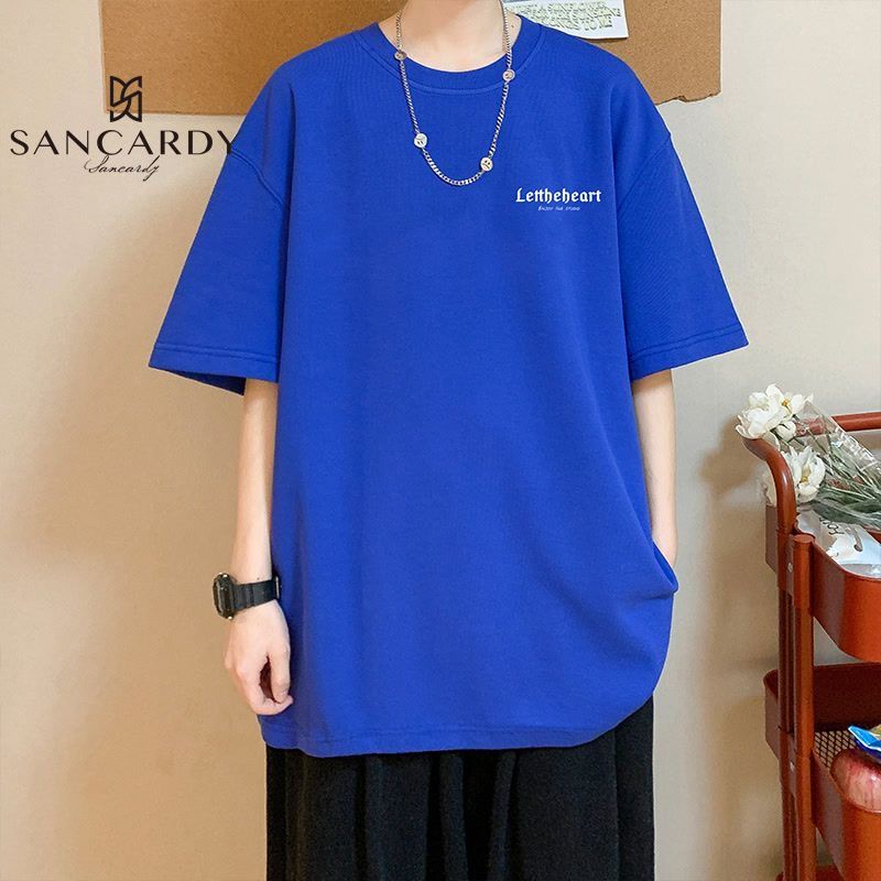 Áo Thun Trơn 20% Cotton Tay Ngắn In Chữ Đơn Giản Phong Cách Hàn Quốc Cho Nam Giới