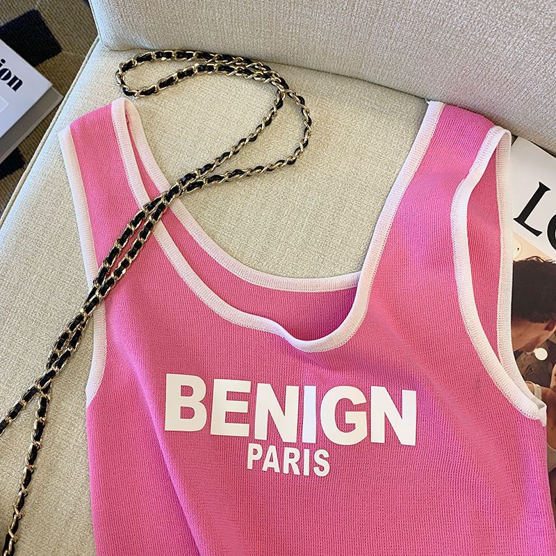 Áo Thể Thao Ngắn In Chữ Màu Hồng Ngọt Ngào Hợp Thời Trang Mùa Hè Cho Nữ / Búp Bê Barbie Core