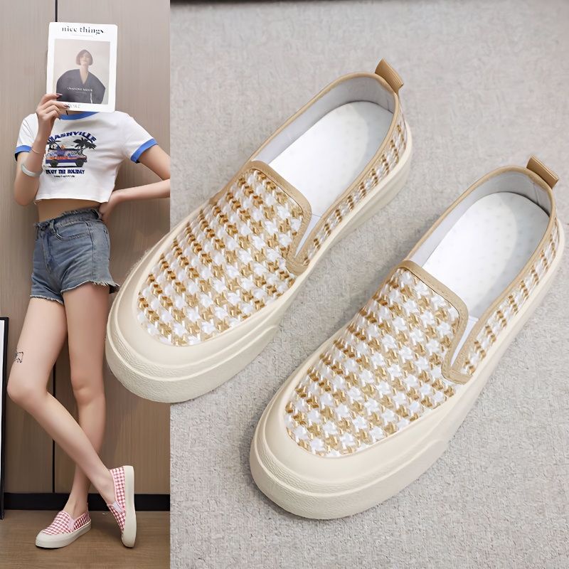 Giày Lười Vải Canvas Thoải Mái Thời Trang Phong Cách Hàn Quốc Cho Nữ