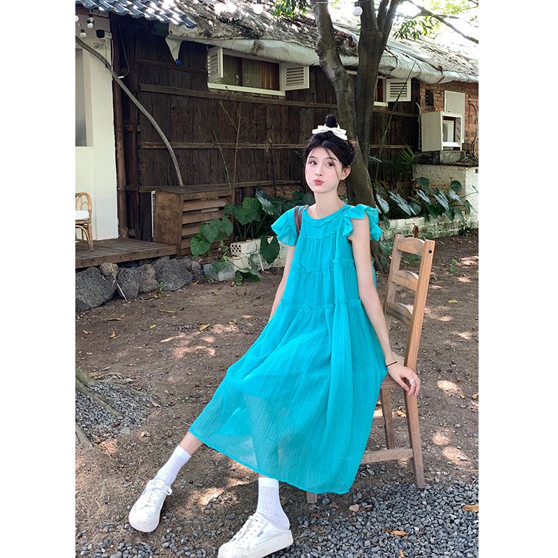 Đầm Dáng Rộng Tay Bay Phong Cách Pháp Thời Trang Mùa Hè Mới Cho Nữ