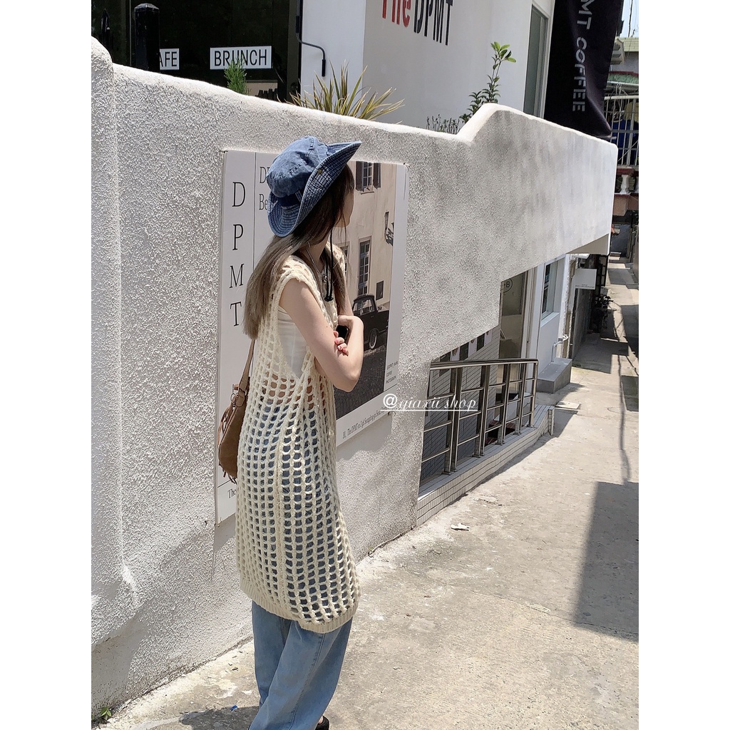 Phong Cách Mới Is Coming Áo Lưới Dệt Kim Rỗng Dáng Dài Phong Cách Niche Chic Thiết Kế Kiểu Nhật Ký Mặc Vào Mùa Hè Cho Nữ