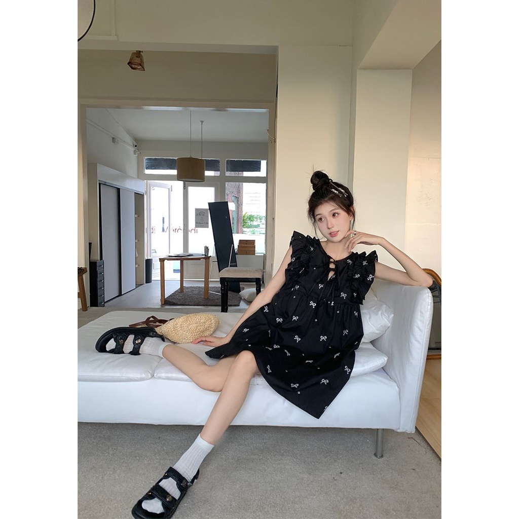 Đầm Búp Bê Họa Tiết Thêu Xinh Xắn Thời Trang Theo Phong Cách Pháp