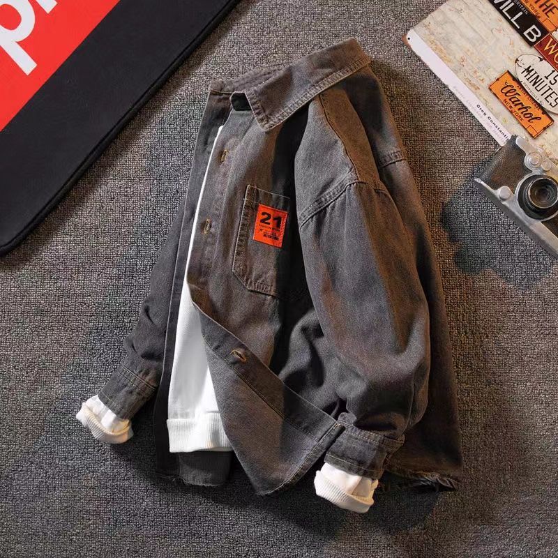 Hàng Mới Về Áo Sơ Mi Denim Phong Cách Hàn Quốc Thời Trang Xuân Thu Mới 2023 Cho Bé Trai