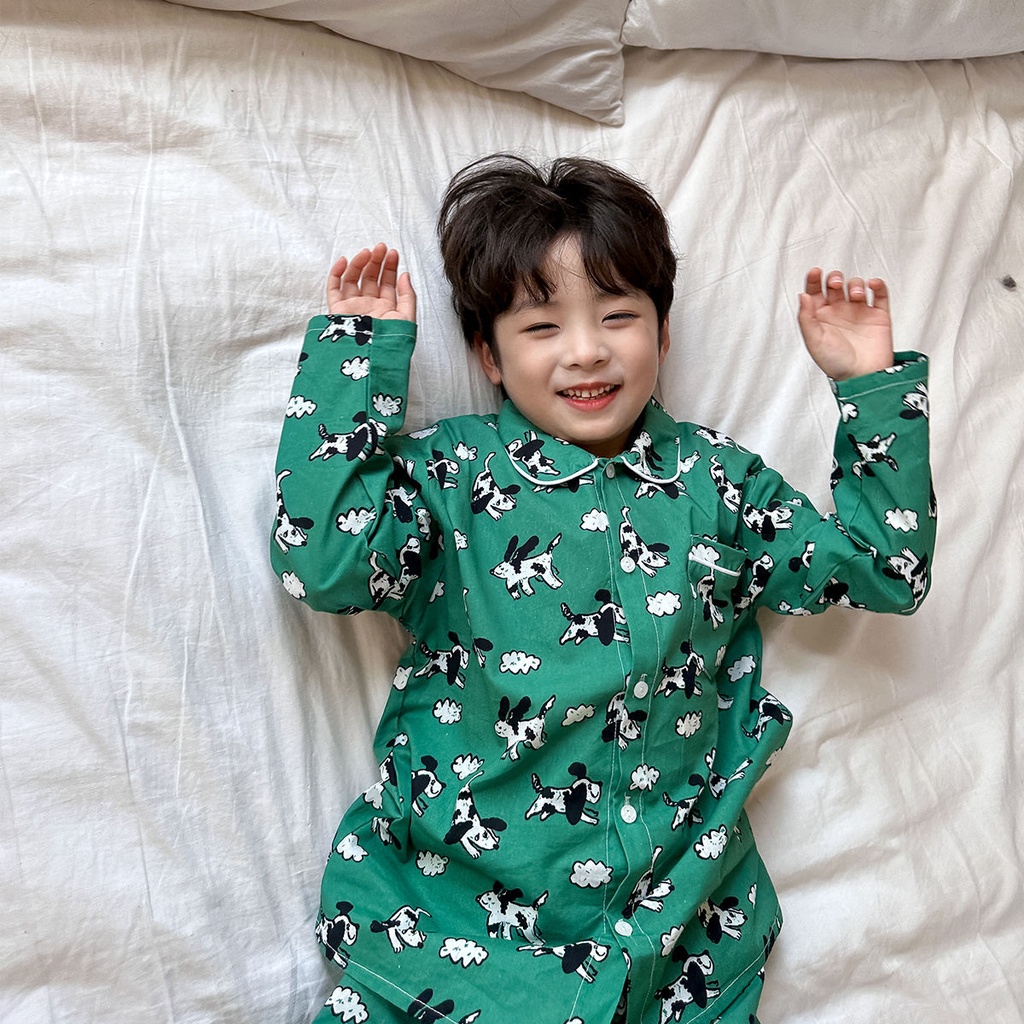 Boys 'pyjama trẻ em xuân thu 2023 phong cách mới phim hoạt hình thời trang vừa lớn bộ đồ trẻ em thường bé trai dài tay đồ mặc nhà