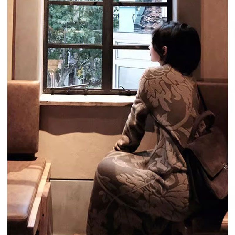 Đầm Dệt Kim Dáng Dài Phong Cách Trung Hoa Cổ Điển Thời Trang Mùa Thu Mới Chất Lượng Cao