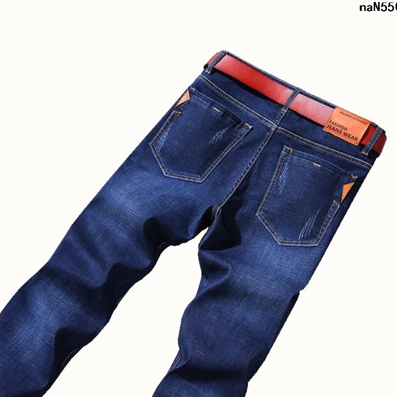 Quần Jean Dài Ống Rộng Lưng Cao Co Giãn Tốt Thời Trang Mùa Thu Cho Nam Trung Niên