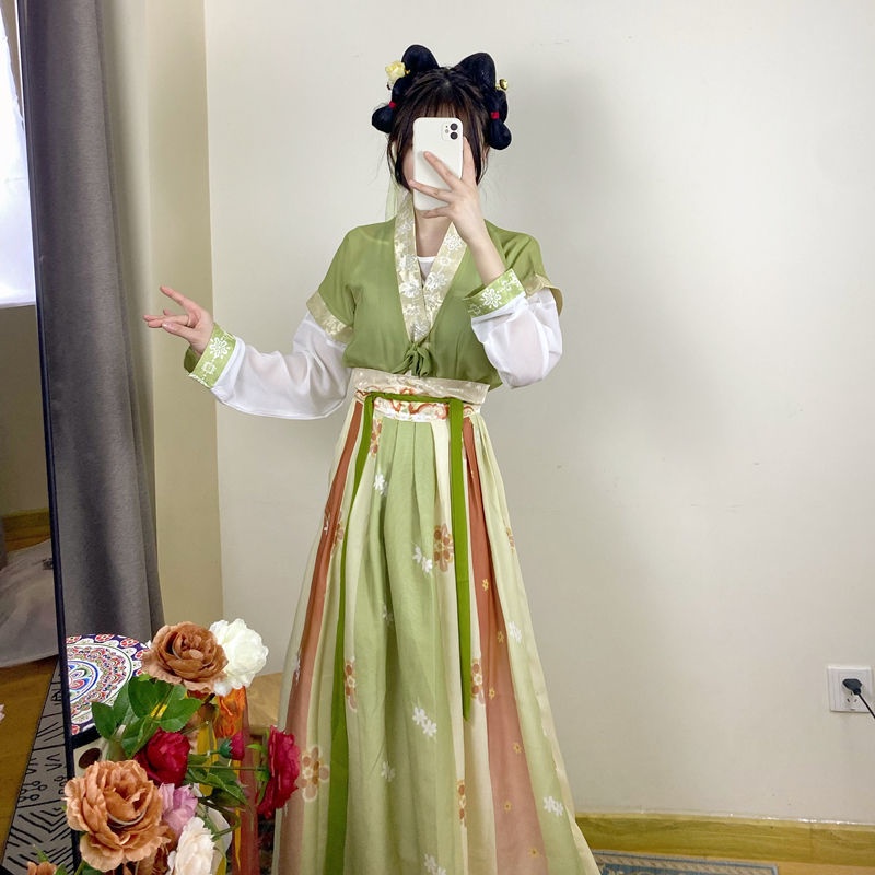 Youxigu luoyi tang yuzi Váy Hán Phục Dáng Dài Cổ Tròn Chiết Eo Phục Hồi 8.22 Cho Nữ