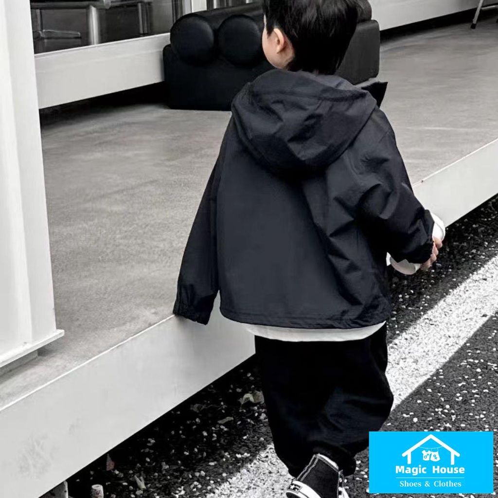 M & h ~  Áo Khoác Có Mũ Trùm Đầu Phong Cách Hàn Quốc Mới 2023 Dễ Phối Đồ Cho Bé Trai