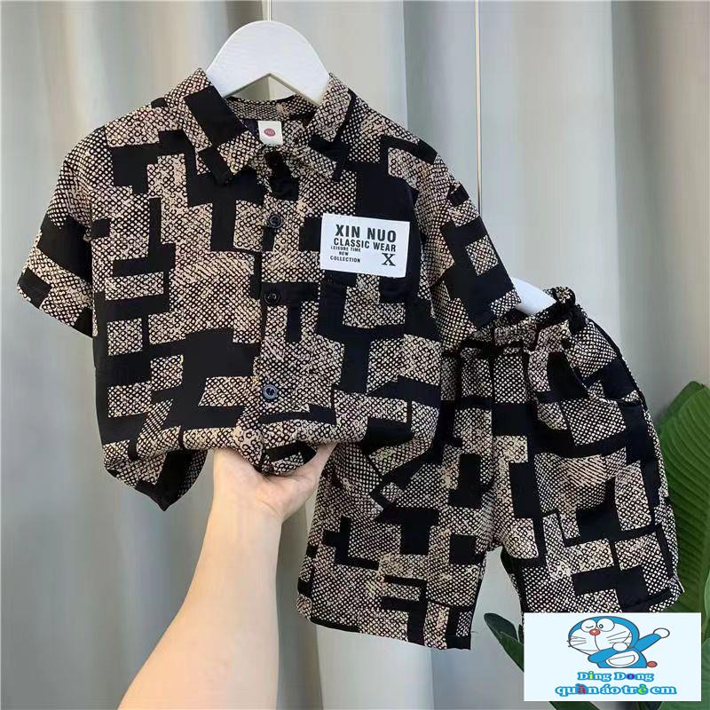 Bộ Áo Sơ Mi Tay Ngắn Phong Cách Thời Trang Mới 2023 Dành Cho Bé Trai