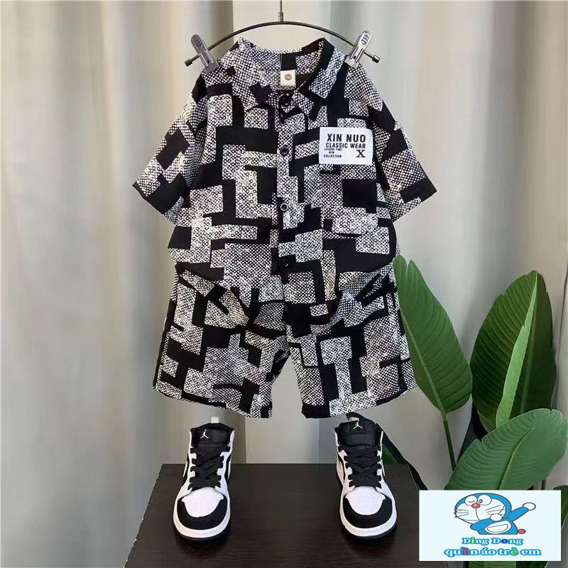 Bộ Áo Sơ Mi Tay Ngắn Phong Cách Thời Trang Mới 2023 Dành Cho Bé Trai