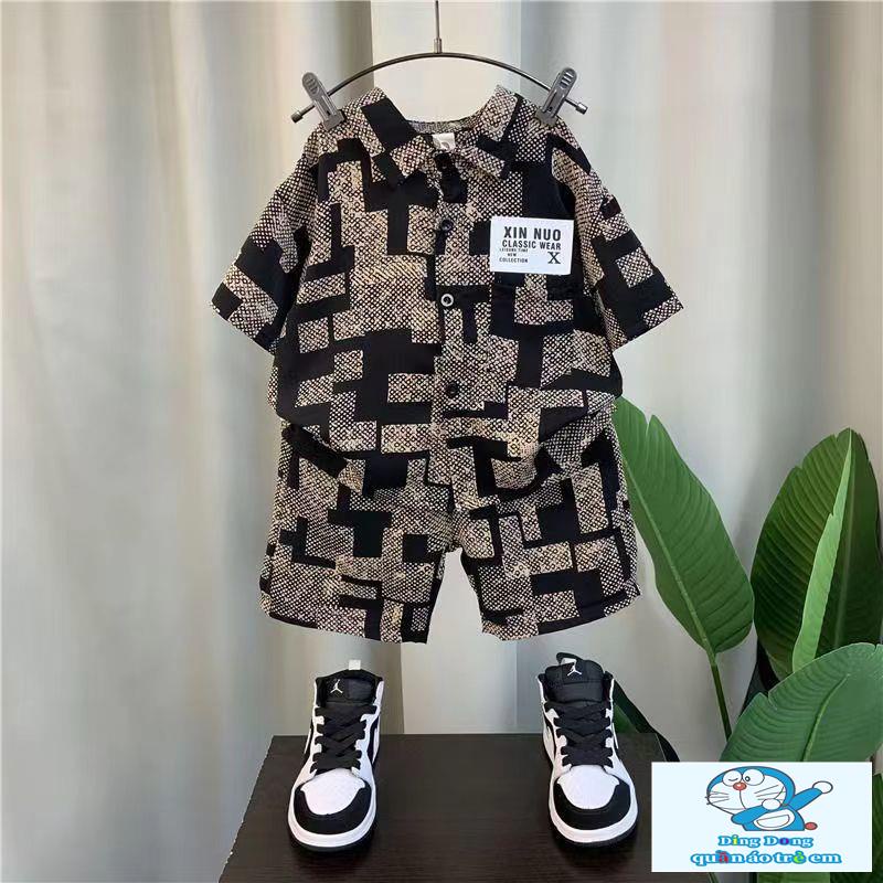 Bộ Áo Sơ Mi Tay Ngắn Phong Cách Thời Trang Mới 2023 Dành Cho Bé Trai