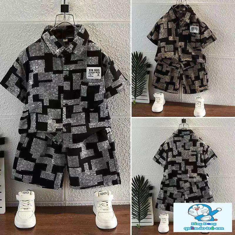 Bộ Áo Sơ Mi Tay Ngắn Phong Cách Thời Trang Mới 2023 Dành Cho Bé Trai