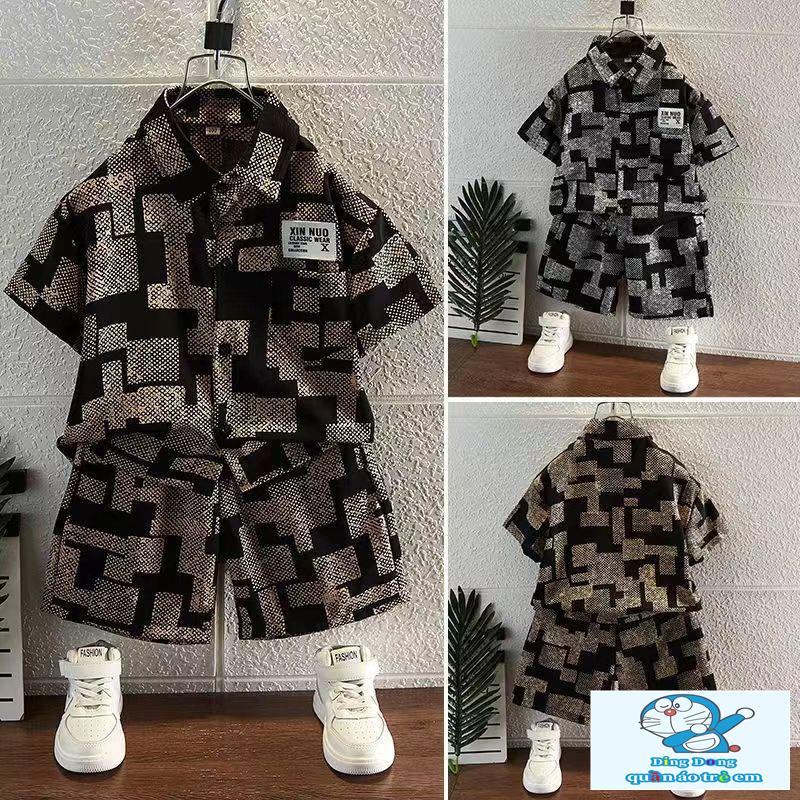 Bộ Áo Sơ Mi Tay Ngắn Phong Cách Thời Trang Mới 2023 Dành Cho Bé Trai