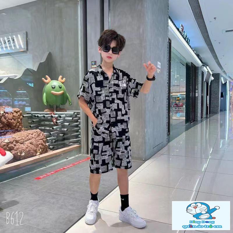 Bộ Áo Sơ Mi Tay Ngắn Phong Cách Thời Trang Mới 2023 Dành Cho Bé Trai