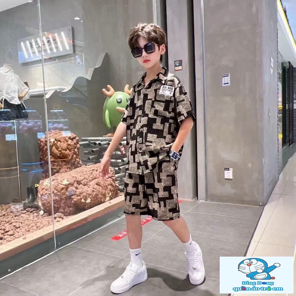 Bộ Áo Sơ Mi Tay Ngắn Phong Cách Thời Trang Mới 2023 Dành Cho Bé Trai