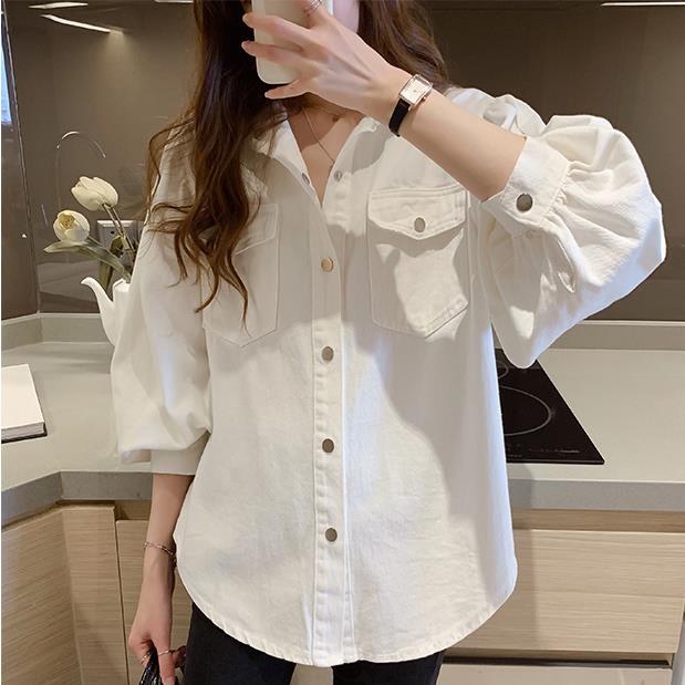 Áo Sơ Mi Tay Dài Dáng Rộng Thời Trang Xuân Thu Cho Nữ