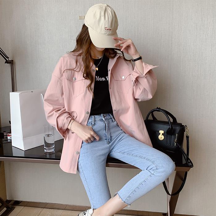 Áo Sơ Mi Tay Dài Dáng Rộng Thời Trang Xuân Thu Cho Nữ