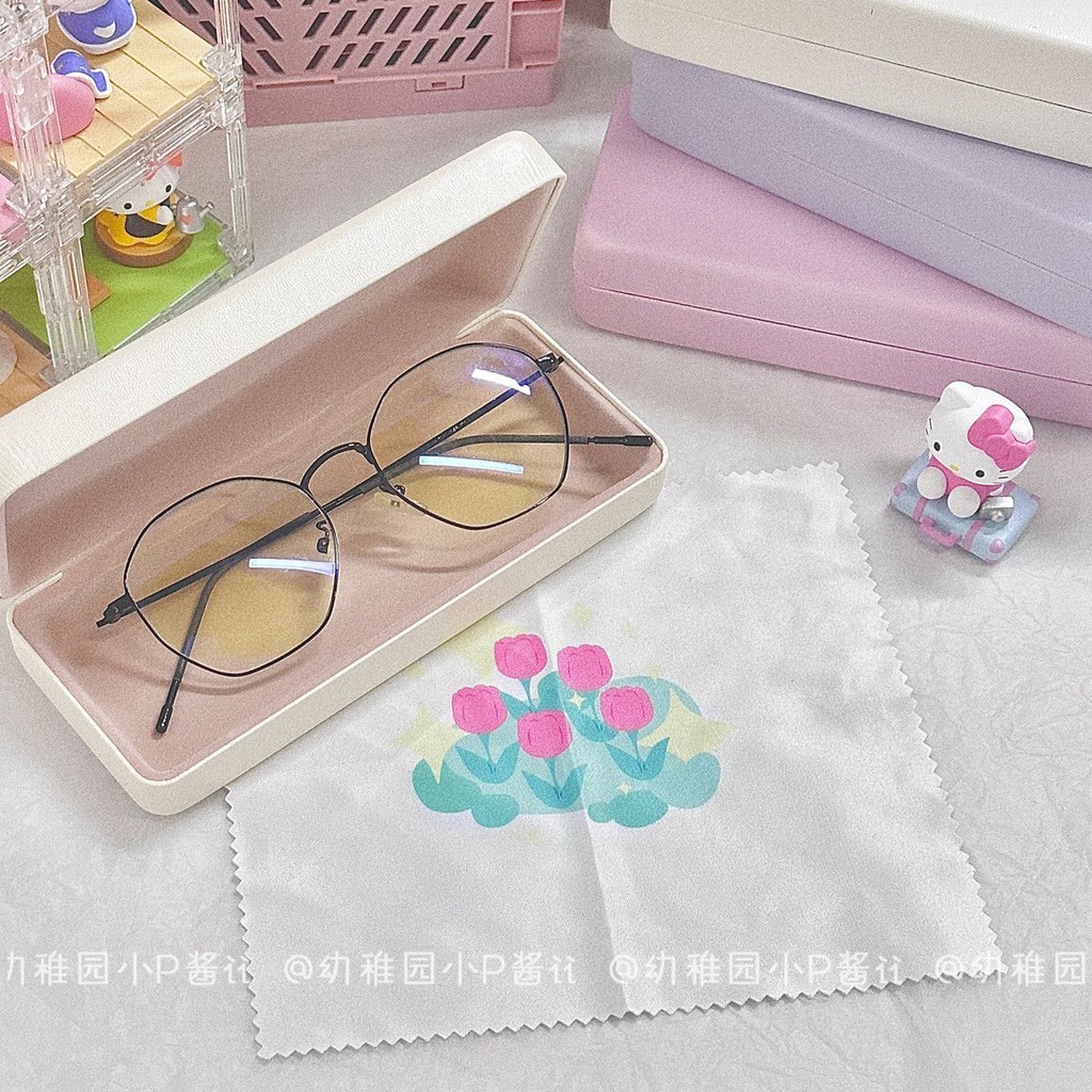 Ins Khăn Lau Mắt Kính Bằng Vải Hoa tulip Nhẹ Nhàng In Họa Tiết Dễ Thương Sáng Tạo Dùng Lau Màn Hình Điện Thoại Di Động