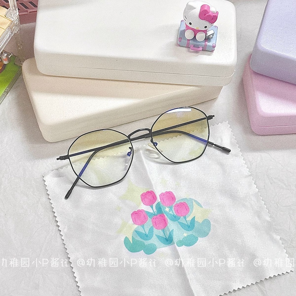 Ins Khăn Lau Mắt Kính Bằng Vải Hoa tulip Nhẹ Nhàng In Họa Tiết Dễ Thương Sáng Tạo Dùng Lau Màn Hình Điện Thoại Di Động
