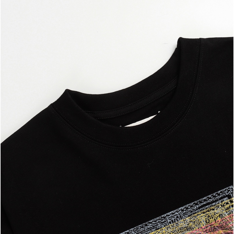 Áo Thun Tay Ngắn Cổ Tròn Bằng cotton Màu Sắc Thời Trang Đường Phố Dành Cho Nam Nữ