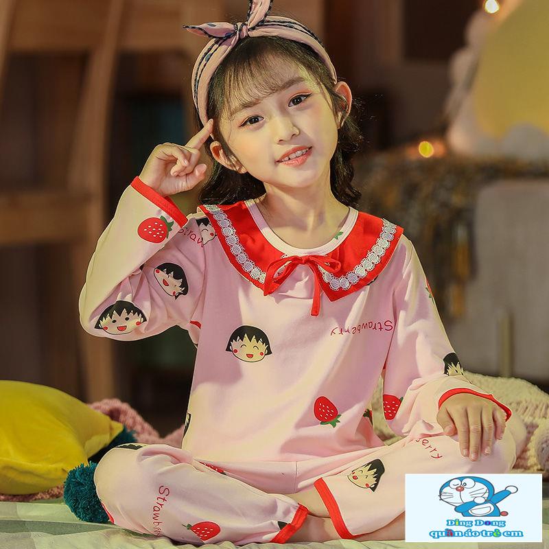 Bộ Đồ Ngủ Tay Dài Phong Cách Công Chúa Dễ Thương Cho Bé Gái