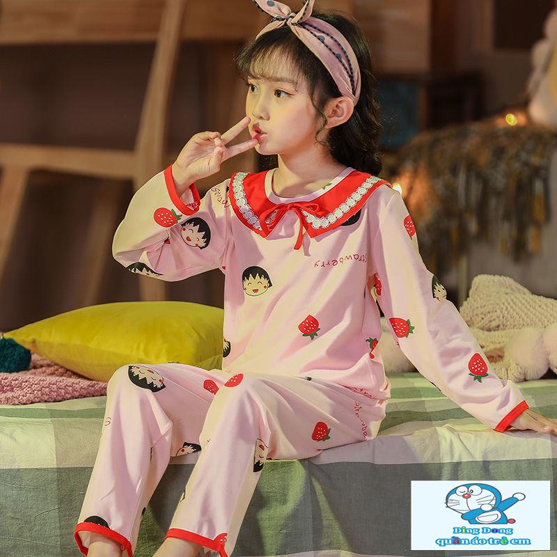 Bộ Đồ Ngủ Tay Dài Phong Cách Công Chúa Dễ Thương Cho Bé Gái