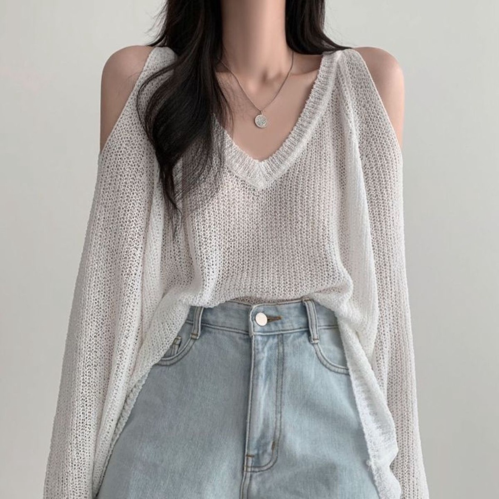 Áo sweater Ngọt Ngào hot Girl
Áo Dệt Kim Nữ Dài Tay Cổ Chữ v Thời Trang Mới