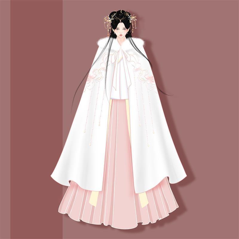 Áo Choàng Hán Phục Vải Lông Cừu Dày Dặn Thêu Họa Tiết Thời Trang Thu Đông Cho Nữ