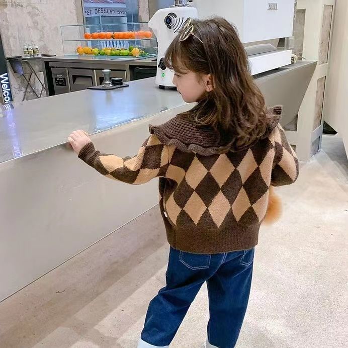 ~ Áo Khoác cardigan Len Phong Cách Hàn Quốc 2024 Cho Bé Gái