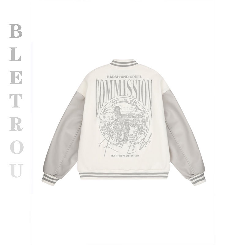 Bltrou Áo Khoác Bóng Chày Dáng Rộng Thêu Họa Tiết Thời Trang Dành Cho Nam Và Nữ