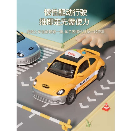 Mô Hình Xe taxi Màu Vàng Phong Cách Mới 2023 Dành Cho Bé Trai Gái 1 Tuổi