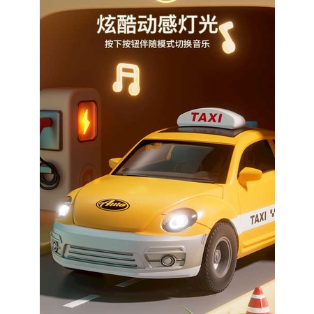 Mô Hình Xe taxi Màu Vàng Phong Cách Mới 2023 Dành Cho Bé Trai Gái 1 Tuổi