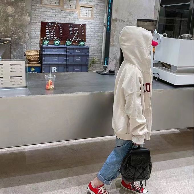 Áo Khoác Thể Thao Có Mũ Trùm Đầu Phong Cách Hàn Quốc Thời Trang Xuân Thu Cho Bé Gái