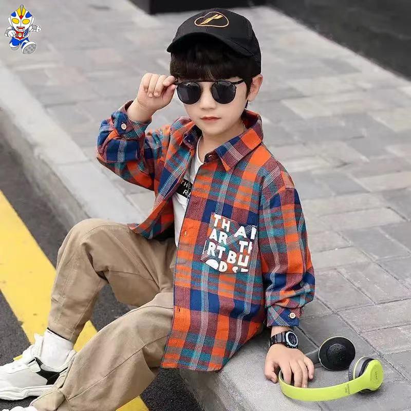 Áo Sơ Mi Tay Dài Phong Cách Hàn Quốc Thời Trang Xuân Thu 2023 Mới Cho Bé Trai