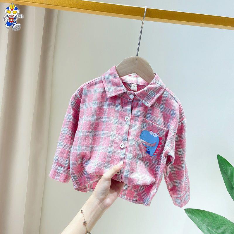 Áo Sơ Mi Tay Dài Họa Tiết Sọc Caro Thời Trang Xuân Thu Cho Bé Trai 1-3 - 4 Tuổi