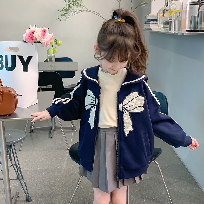 Áo Khoác Có Mũ Dáng Rộng Phong Cách Hàn Quốc Thời Trang Xuân Thu Cho Bé Gái