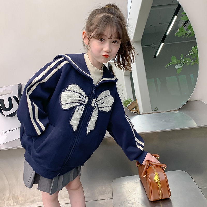 Áo Khoác Có Mũ Dáng Rộng Phong Cách Hàn Quốc Thời Trang Xuân Thu Cho Bé Gái