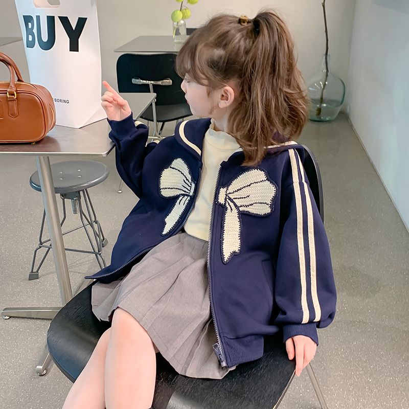 Áo Khoác Có Mũ Dáng Rộng Phong Cách Hàn Quốc Thời Trang Xuân Thu Cho Bé Gái