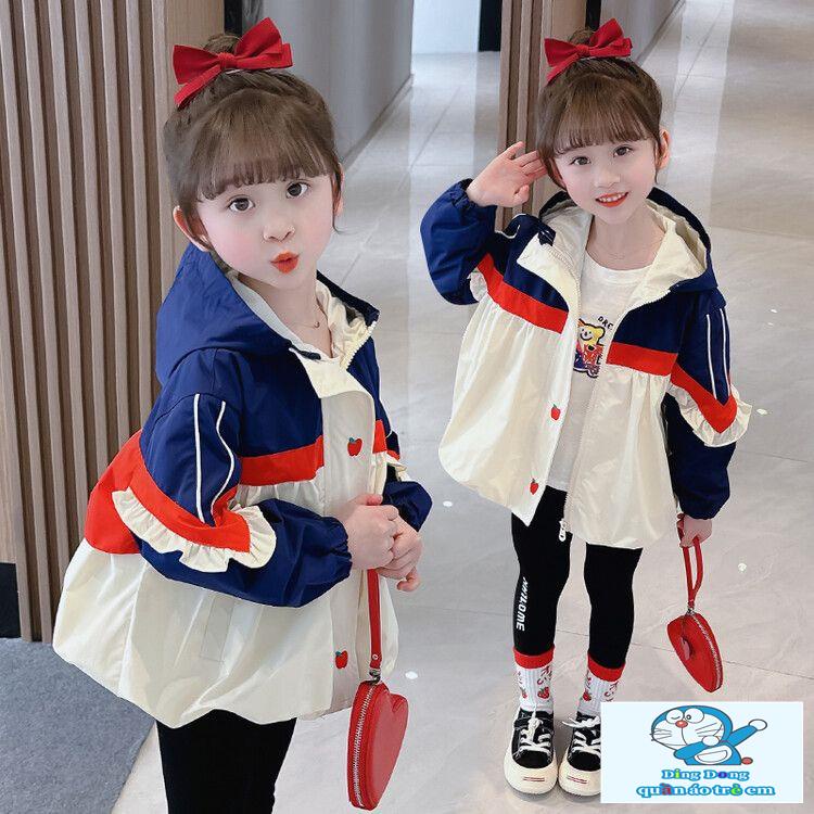 Áo Khoác Chống Gió Phong Cách Thời Trang Xuân Thu Cho Bé Gái