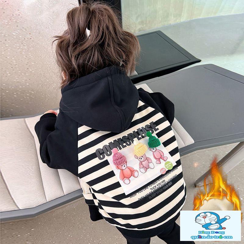 ~ Áo Khoác Có Mũ Trùm Đầu Phong Cách Hàn Quốc Thời Trang Xuân Thu Cho Bé Gái