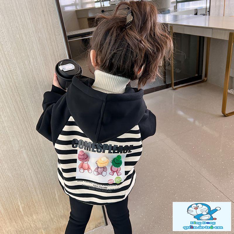 ~ Áo Khoác Có Mũ Trùm Đầu Phong Cách Hàn Quốc Thời Trang Xuân Thu Cho Bé Gái