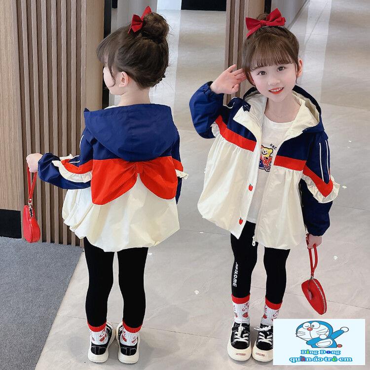 Áo Khoác Chống Gió Phong Cách Thời Trang Xuân Thu Cho Bé Gái