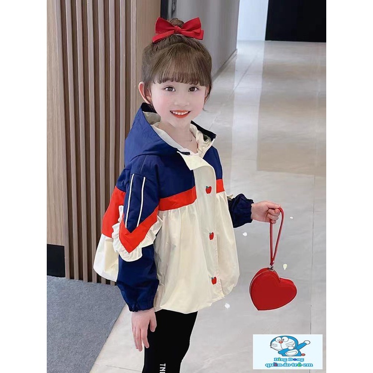Áo Khoác Chống Gió Phong Cách Thời Trang Xuân Thu Cho Bé Gái
