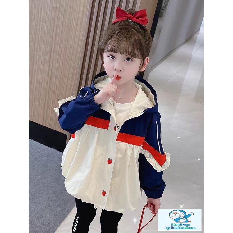 Áo Khoác Chống Gió Phong Cách Thời Trang Xuân Thu Cho Bé Gái