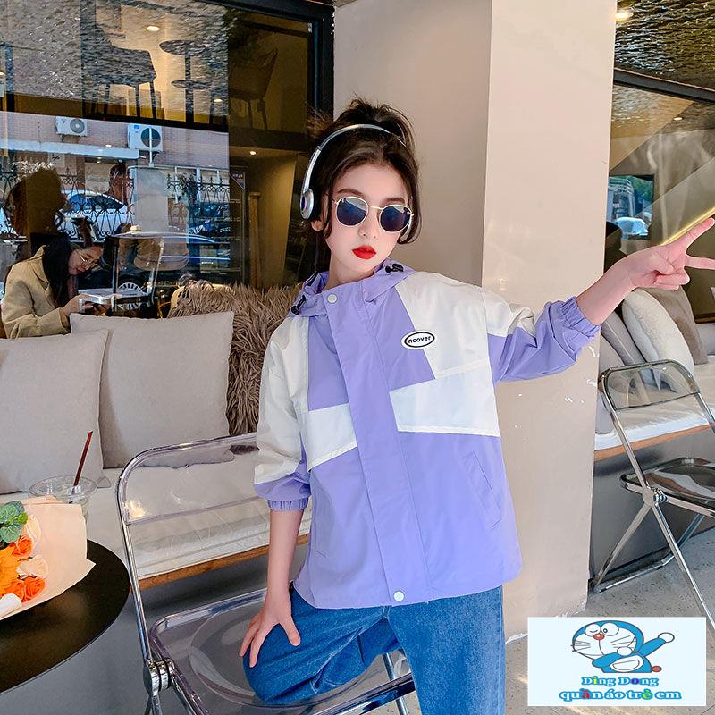 ~ Áo Khoác Thể Thao Có Mũ Trùm Phong Cách Mới Thời Trang Xuân Thu Cho Bé Gái