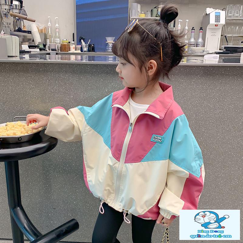 Áo Khoác Thể Thao Thời Trang Xuân Thu Cho Bé Gái