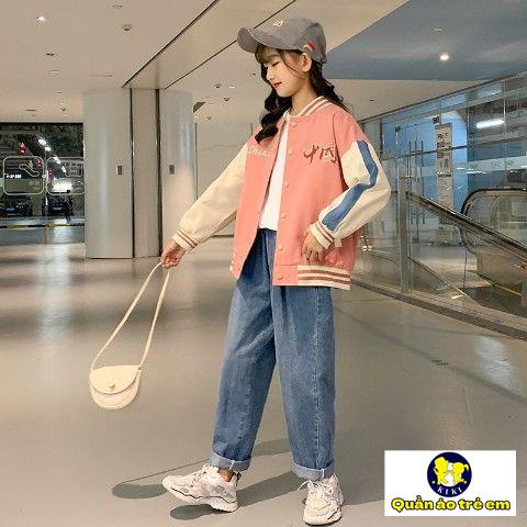 ~ Áo Khoác Bóng Chày Phong Cách Hàn Quốc Mới 2023 Cho Bé Gái