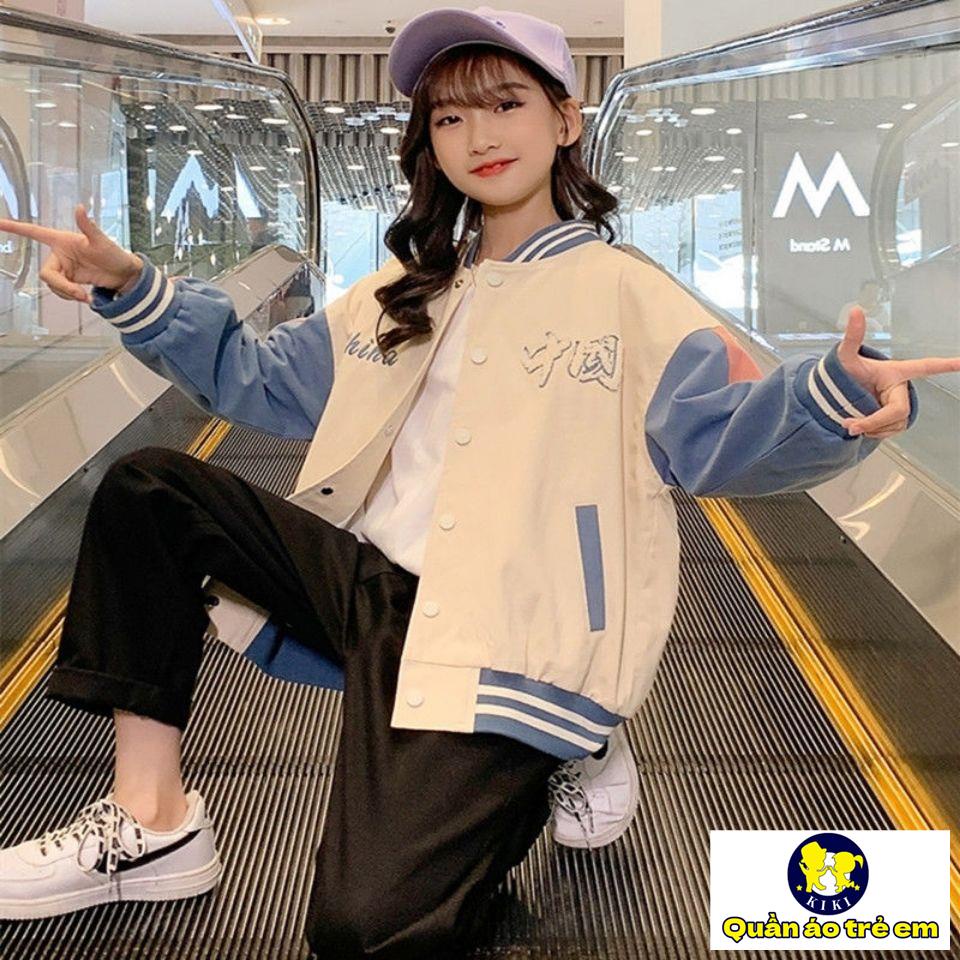 ~ Áo Khoác Bóng Chày Phong Cách Hàn Quốc Mới 2023 Cho Bé Gái